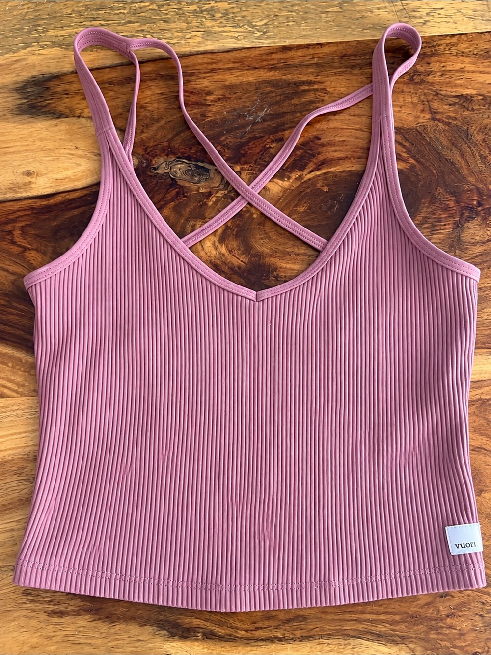 Igor Ribbed Cross-Strap Cami β Dusty Rose